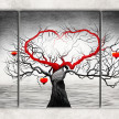 дерево сердце с фоном