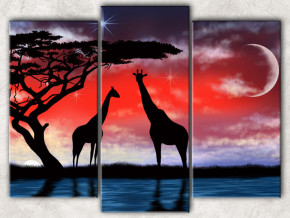 жираф и месяц с фоном