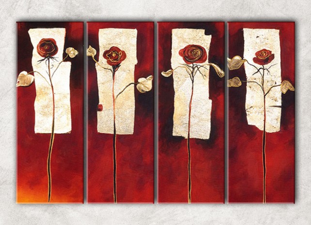 четыре розы с фоном